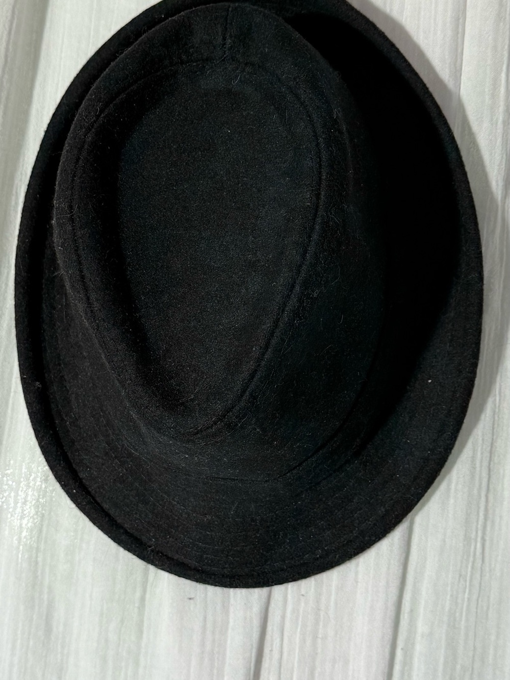 Black Felt Fedora Hat Classic Wide Brim Style